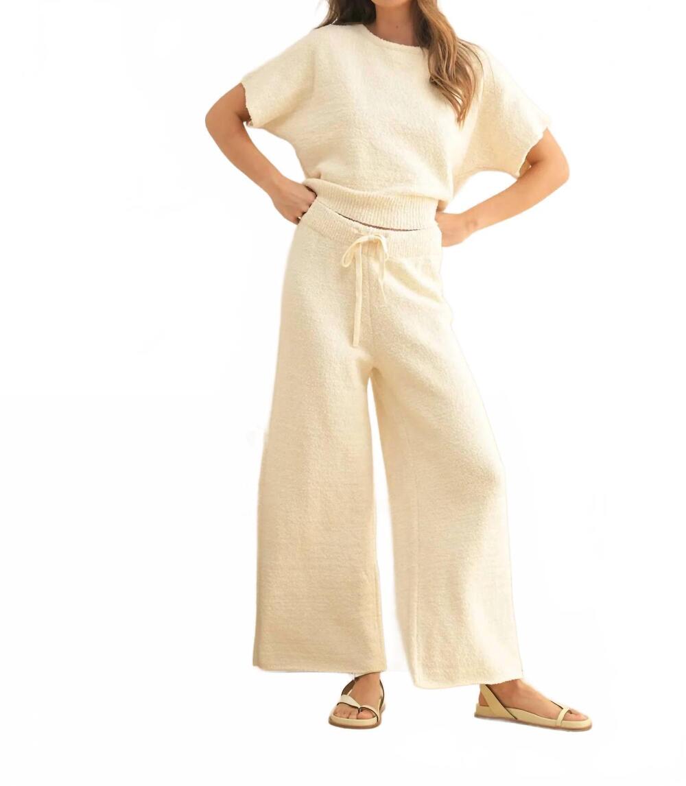 NEW MIOU MUSE textured knitted pants in ivory